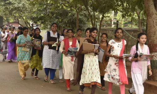 Vizianagaram: Students appear for exams at 66 centres in Vizianagaram dist