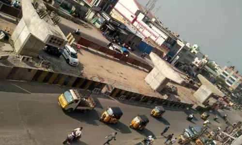 Hyderabad: Bahadurpura flyover works at a snails pace