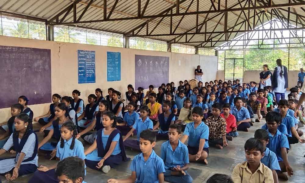 Vijayawada Yoga classes conclude at ZP High School