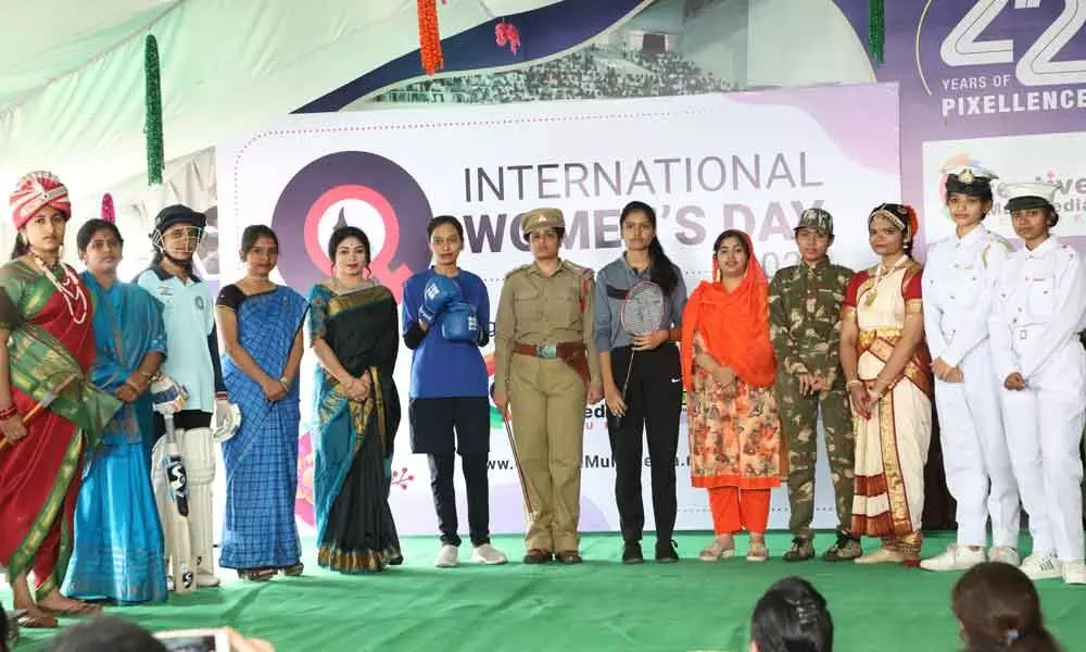 Hyderabad: Womens day celebrated in a a multimedia training and placements company at its Dilsukhnagar campus