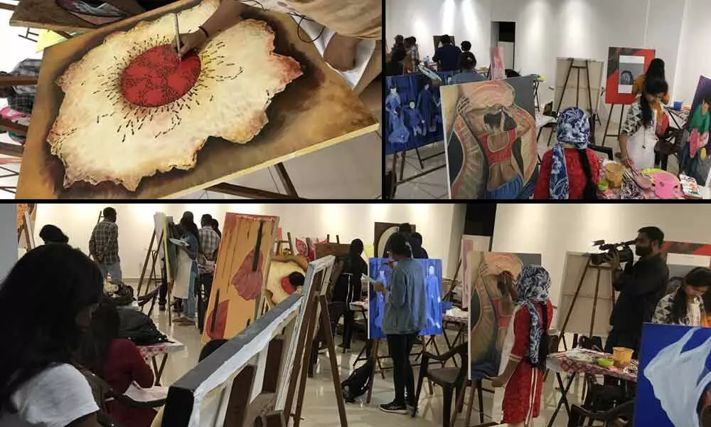 International Womens Day 2020 Celebrations at State Gallery of art from 2nd to 4th  March 2020 kicked off with an art camp
