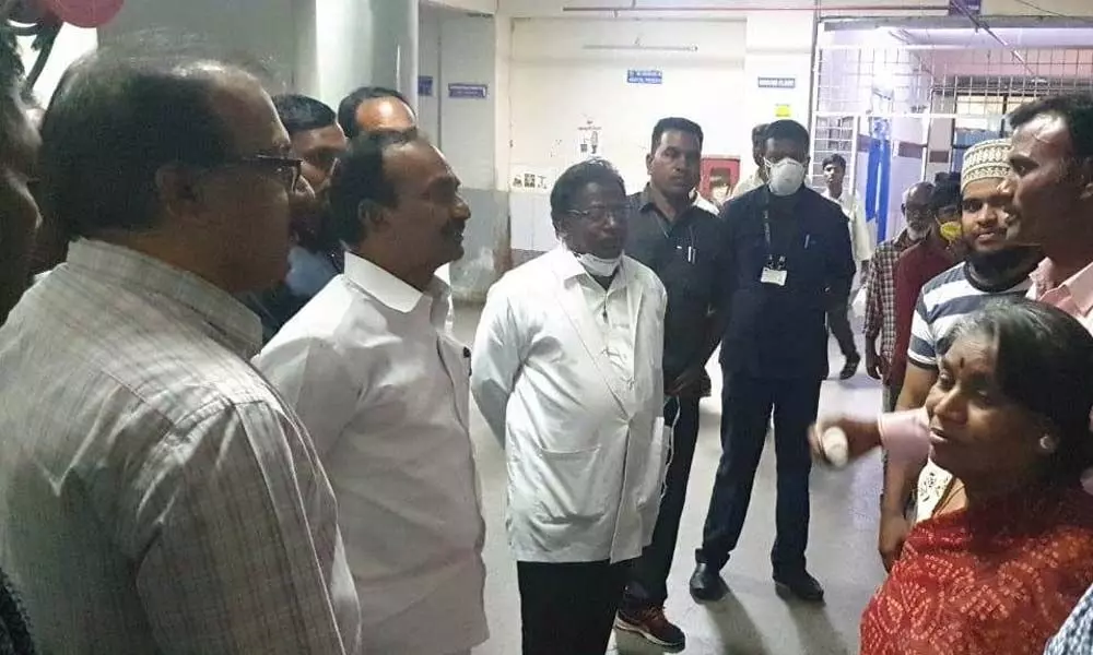 Health Minister Eatala Rajender pep talk to health dept staff