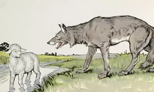 The sick wolf and the sheep