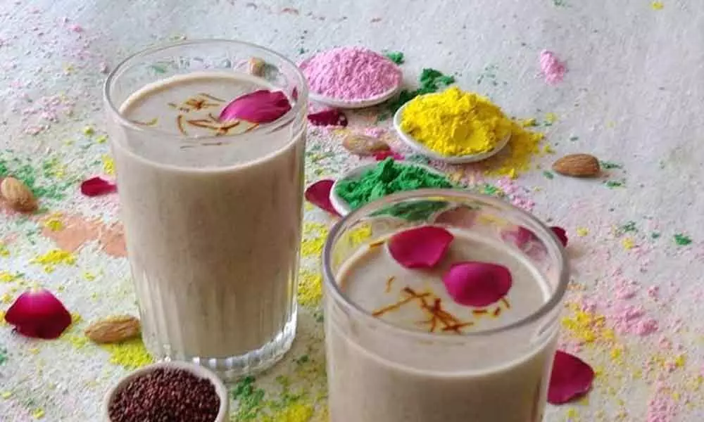 Holi feast with Special Ragi Thandai with Chia Seeds