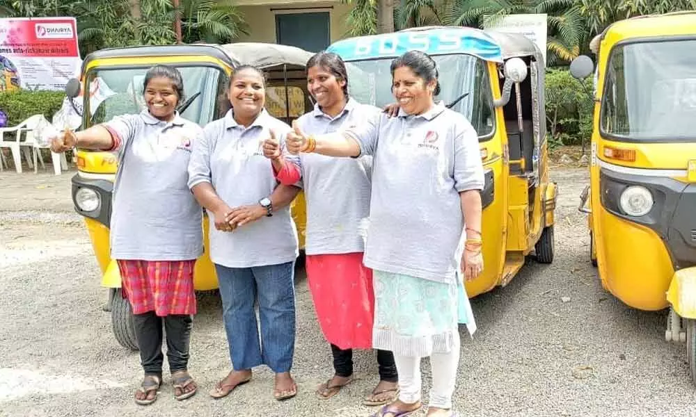 Four women auto drivers hit road in Kukatpally