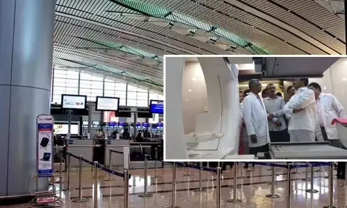 COVID-19: Etela Rajender visits Hyderabad airport to inspect screening facility