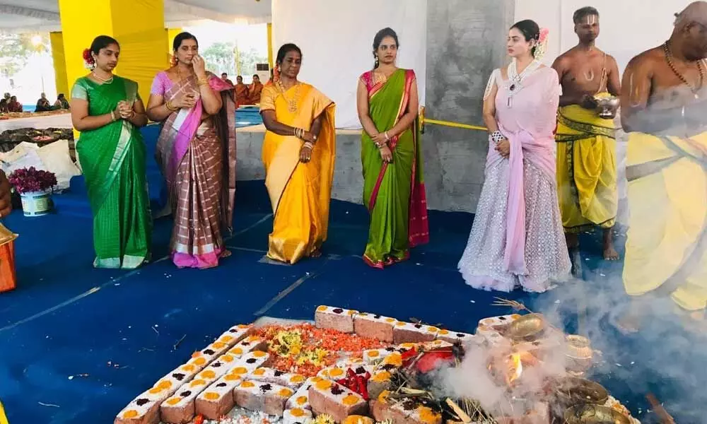 Pushpa Yagam performed at Dokiparru: Krishna district
