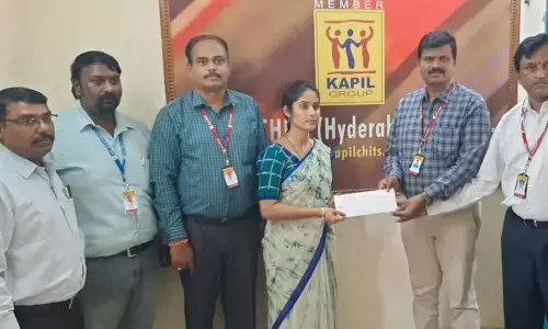 Kapil Chits hands over accident claim amount in LB Nagar: Hyderabad