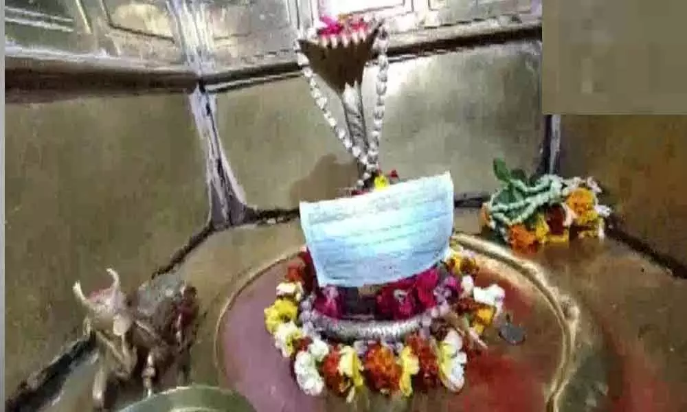 Coronavirus scare: Priest puts face masks on idols at Varanasi temple