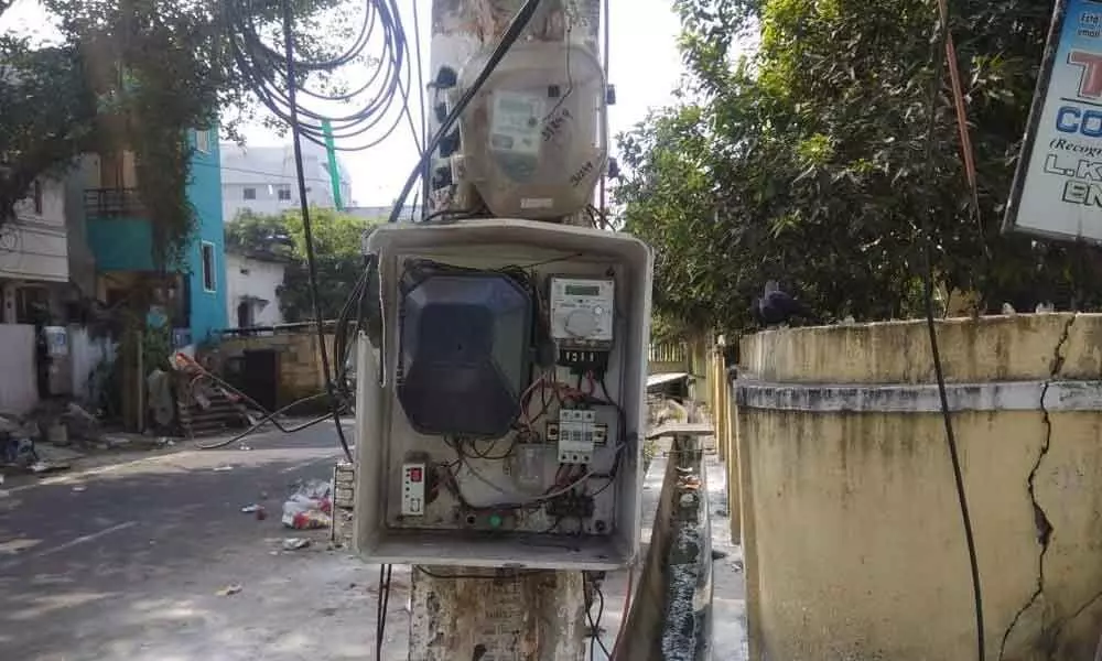 Kakinada: Electrical junction box posing serious safety hazard to public