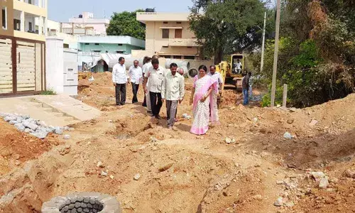 Hyderabad: Corporator inspects trunk line works in BN Reddy Nagar