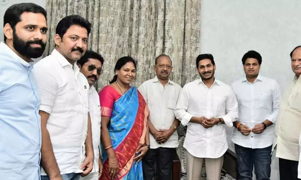 Chirala : TDP MLA Karanam Balaram joins YSRCP along with his son