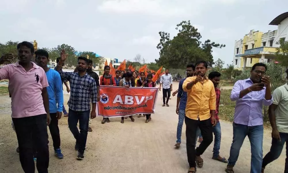 Warangal: ABVP slams government for caning students