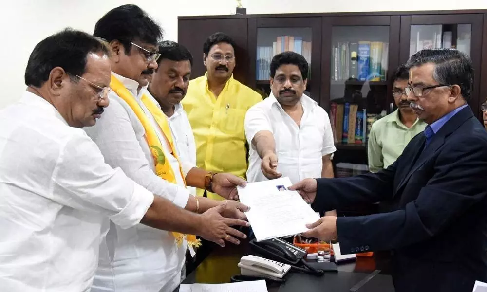 Amaravati: TDP candidate Varla Ramaiah files nomination for Rajya Sabha