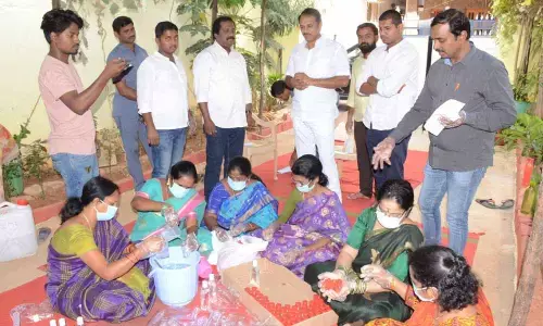 Hyderabad: TRS wing making hand sanitizers in LB Nagar