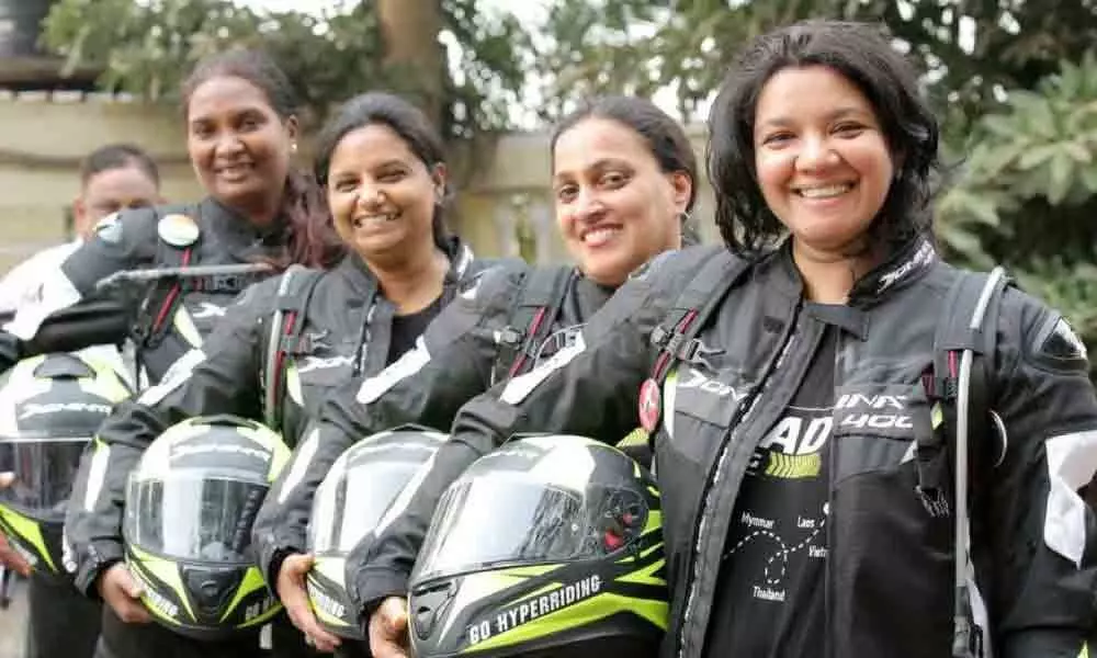 Women bikers on an adventure