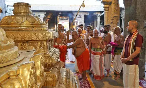 46th Jeeyar of Ahobila Mutt offers prayers at Tirumala shrine