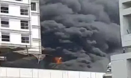 Fire breaks out in under-construction building on the D Y Patil campus; doused