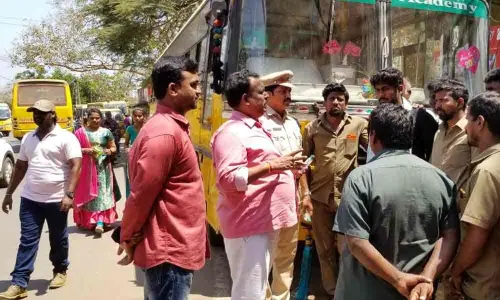 Eluru:  M Purendra has suggested the private bus operators to  take preventive measures