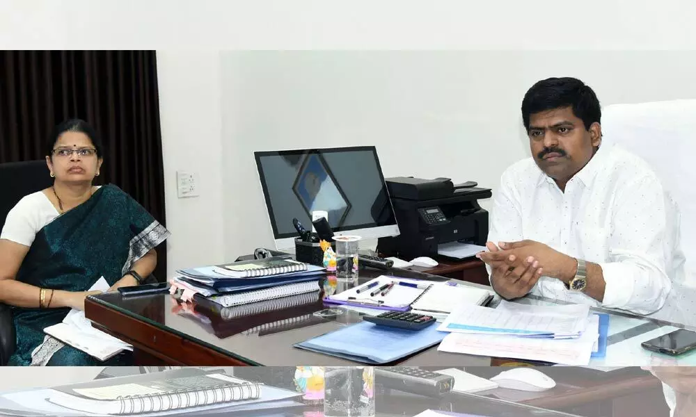 West Godavari Collector Revu Mutyala Raju pulls up officials for slow progress of Nadu-Nedu works