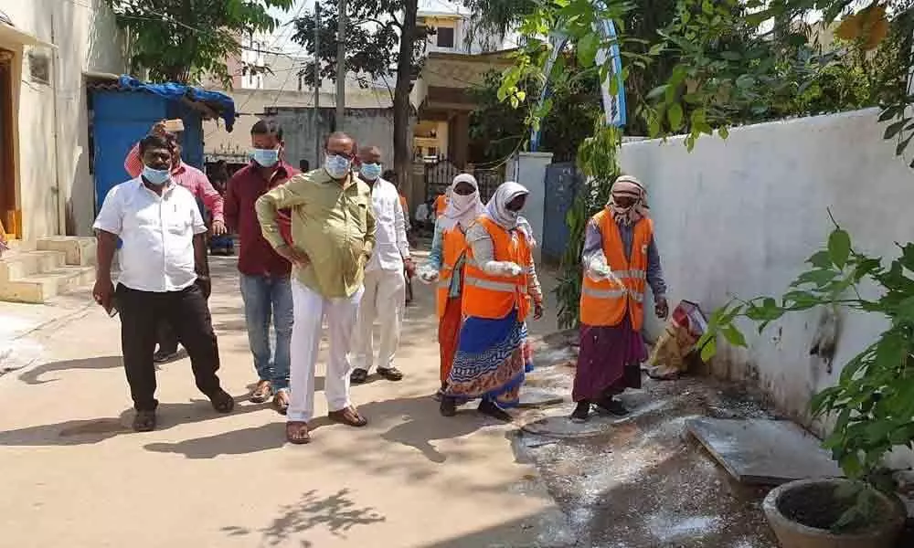 Hyderabad: Corporator Dodla Venkatesh Goud oversees sanitation in schools in Allwyn Colony