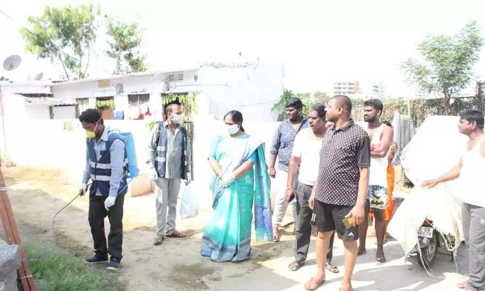 Hyderabad: Corporator Cheruku Sangeetha Prasanth Goud takes out padayatra in Nagole