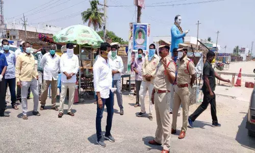 MLA Gadari Kishore inspects Jajireddy Gudem, asks people to stay home