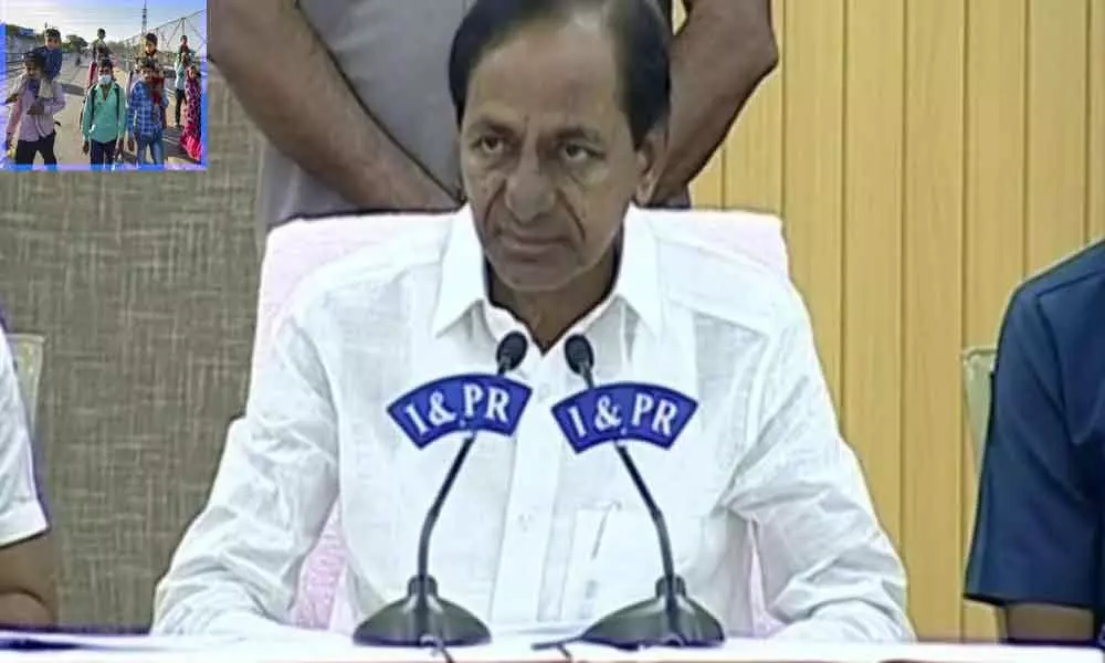 CM KCR announces 12 kg rice, Rs 500 cash to migrant workers