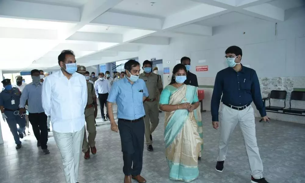 Vizianagaram: Dy CM P Pushpasreevani inspects facilities at MIMS