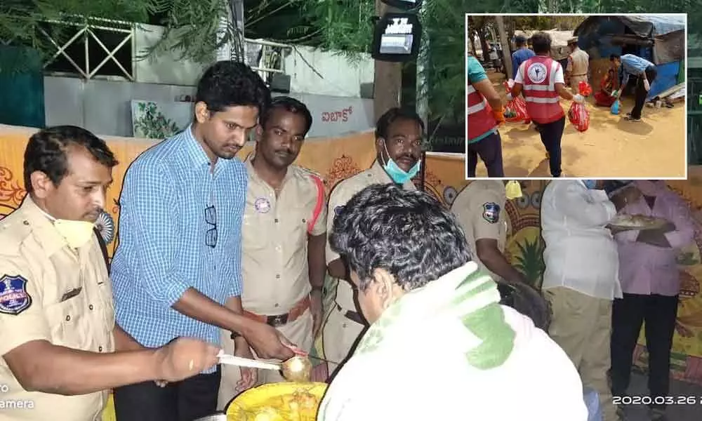 Hyderabad: Cops turn Good Samaritans; care, feed destitutes in tough times