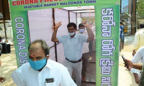 Civic body disinfects Nalgonda town