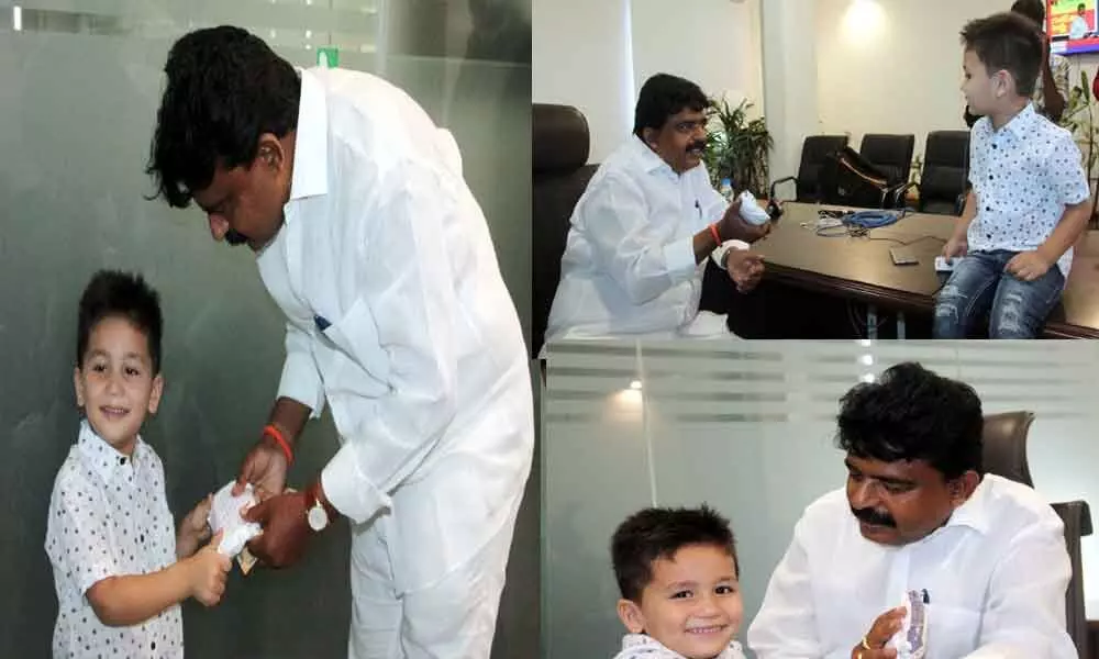 Andhra Pradesh: 4-year-old boy donates his savings of Rs. 971 to AP CMRF for coronavirus relief
