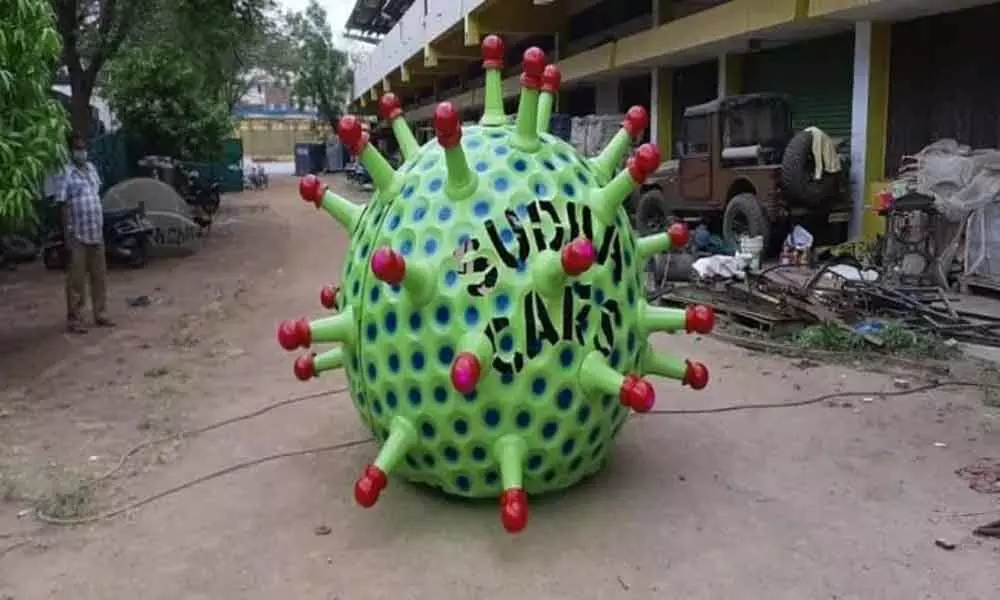 Hyderabad Man Makes Coronavirus-Shaped Car To Spread Awareness