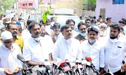 Kadapa: Deputy Chief Minister Amzath Basha , MLAs break social distance norm