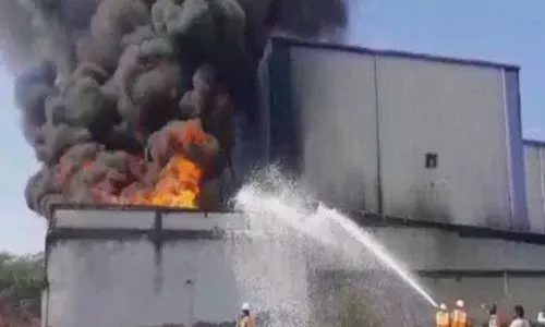 Srivari Fabric company at Tirupati gutted in fire