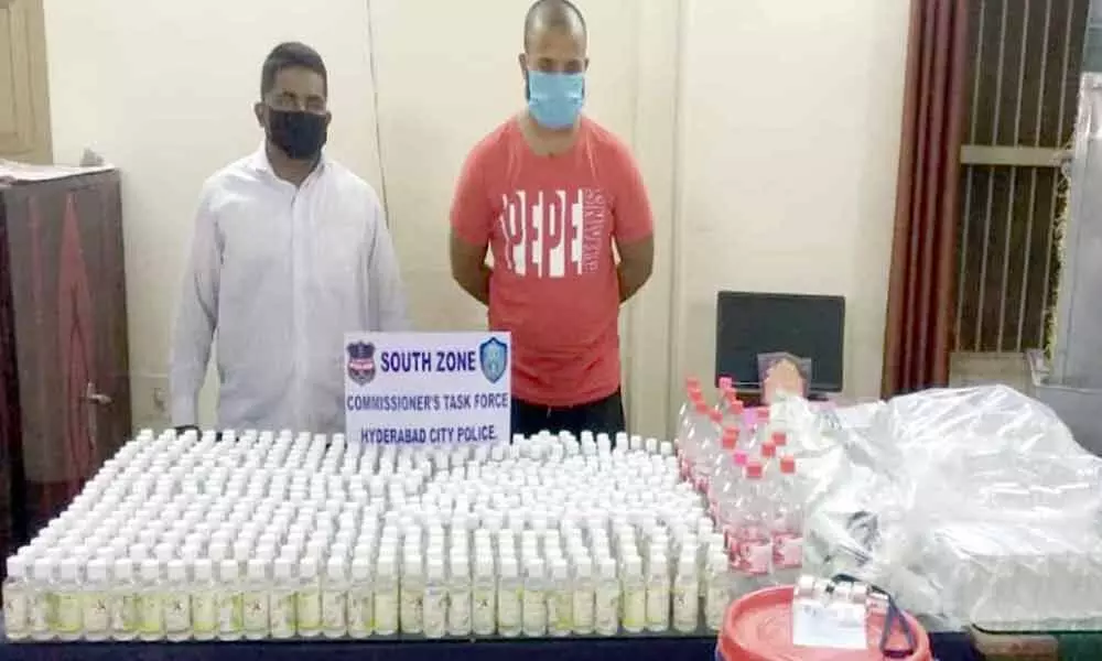 Fake sanitizer manufacturing racket busted in Hyderabad, 2 held