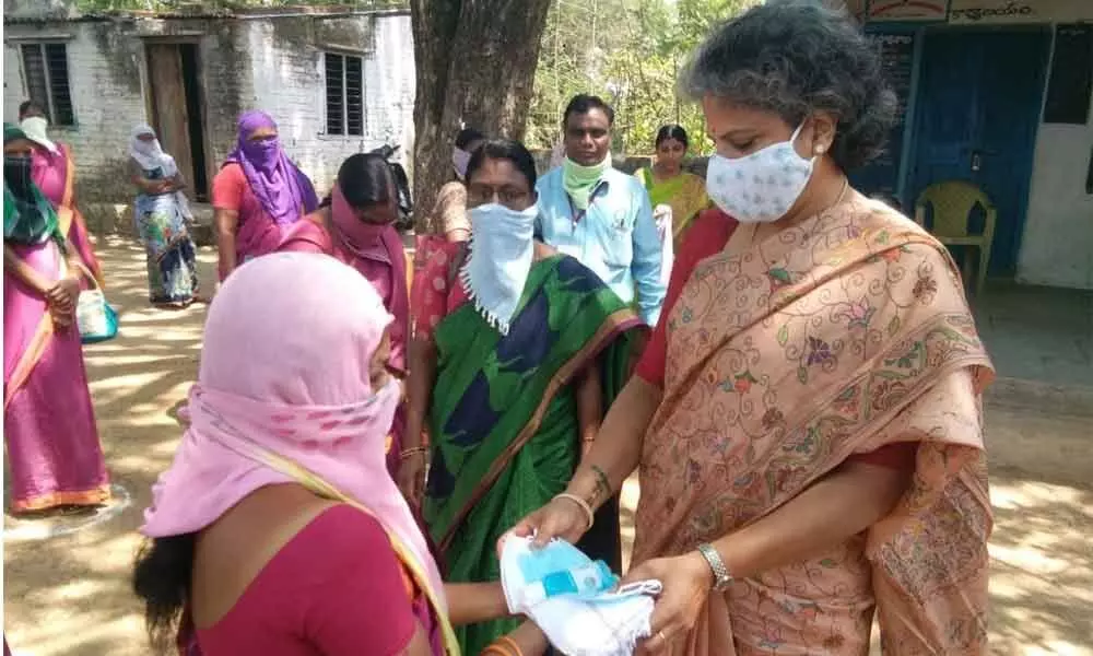 Warangal: Anganwadis get sanitisers, masks