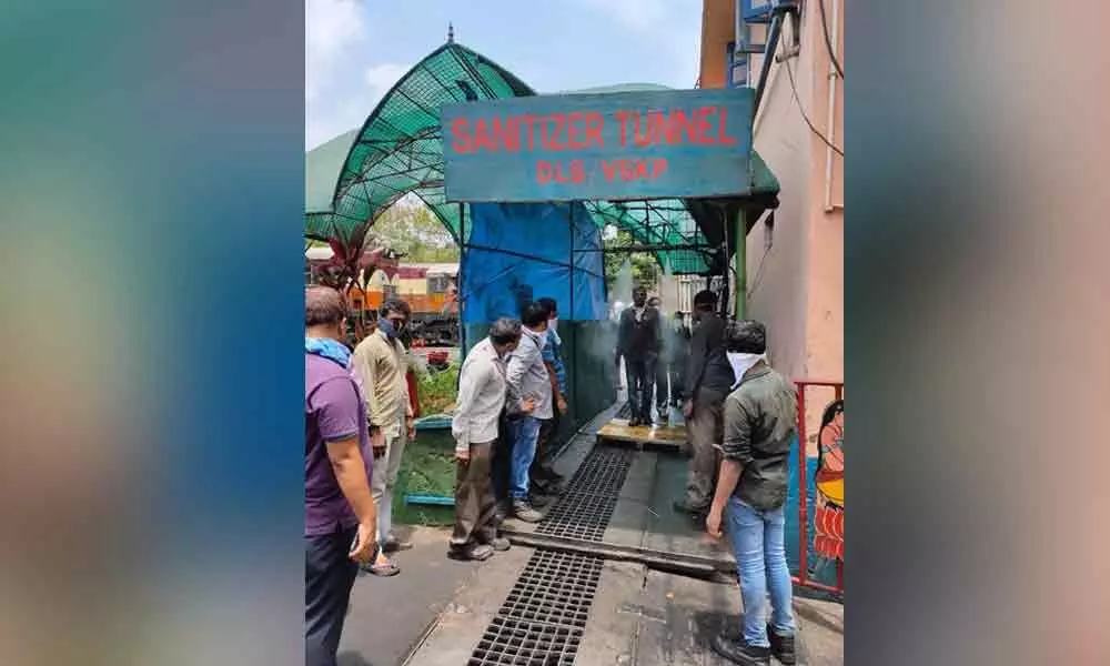 Visakhapatnam: Sanitiser tunnel at diesel loco shed