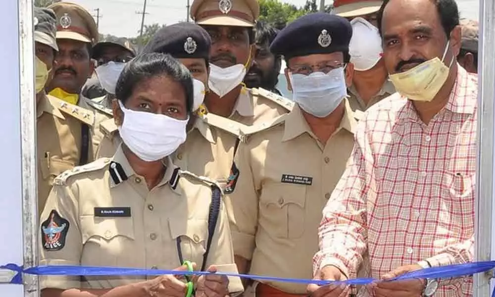 Vizianagaram: SP B Rajakumari inaugurates disinfectant tunnel