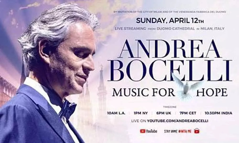 Andrea Bocelli performs live from empty Milan cathedral