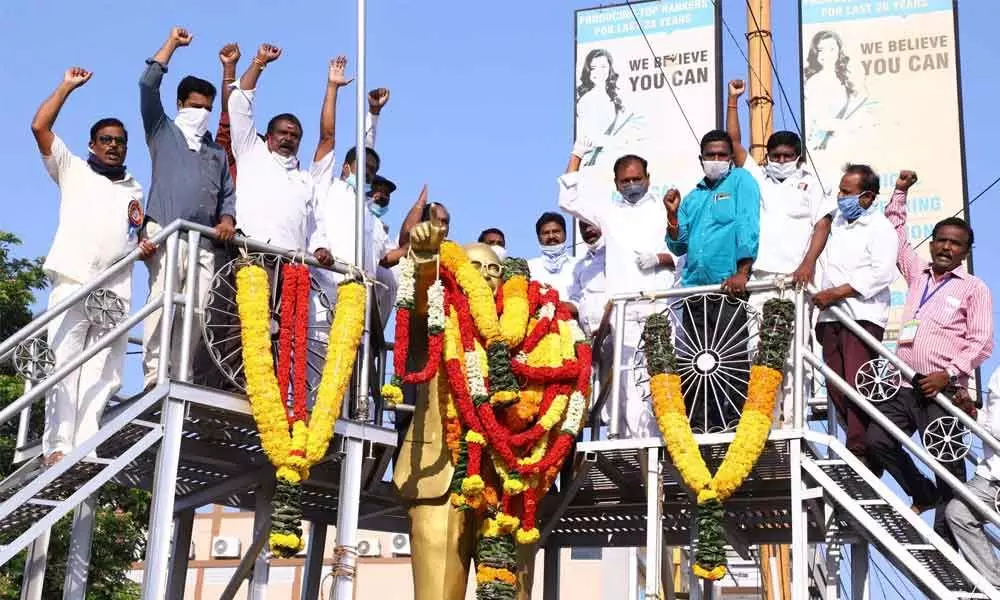 Rich tributes paid to Babasaheb Ambedkar in Tirupati