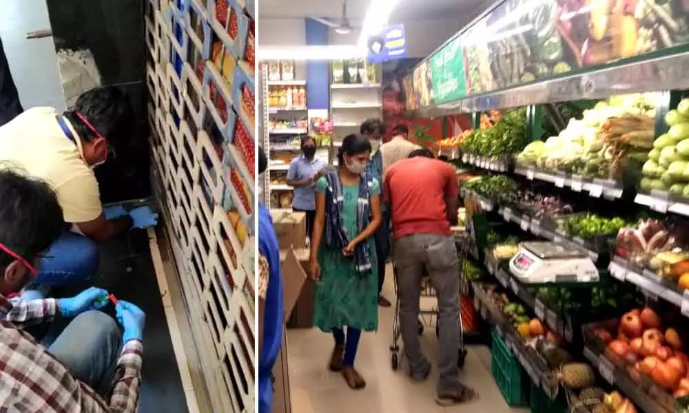 GHMC inspects super market in Hyderabad after complaint on violating govt orders