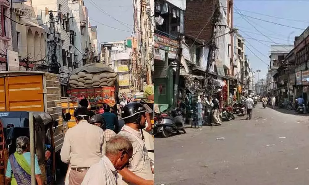 Hyderabad: Social distancing goes for a toss at Begum Bazar