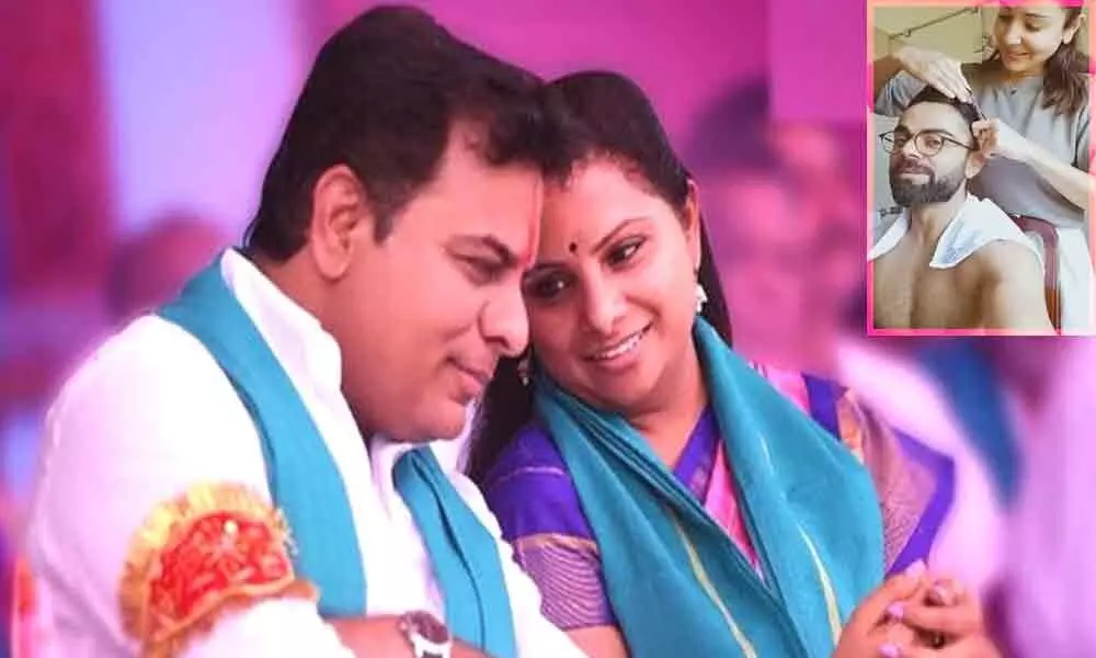 Kavitha asks KTR if he could give a chance to his wife for haircut