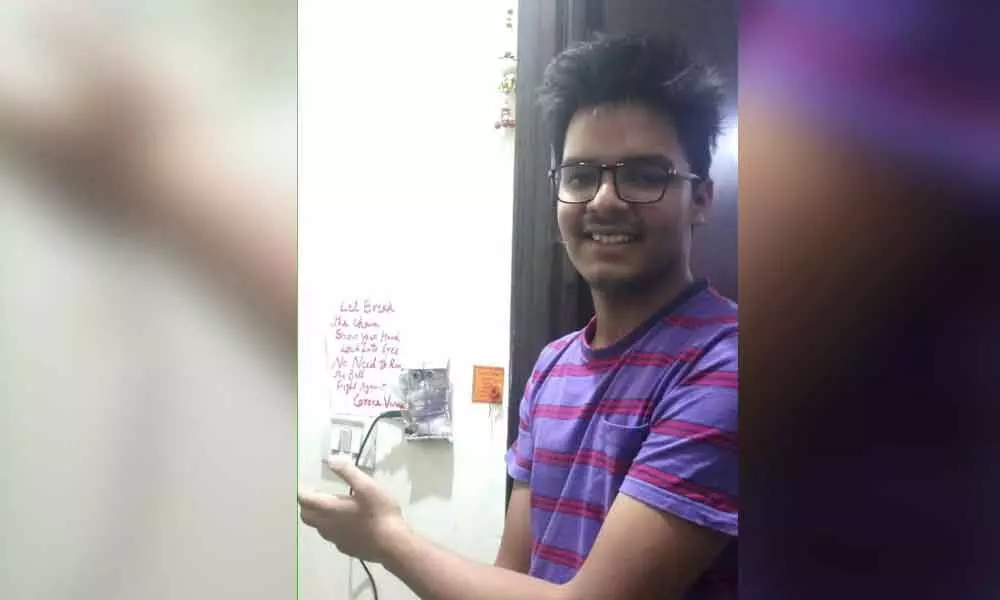 New Delhi: Class 11 boy develops touch-free doorbell