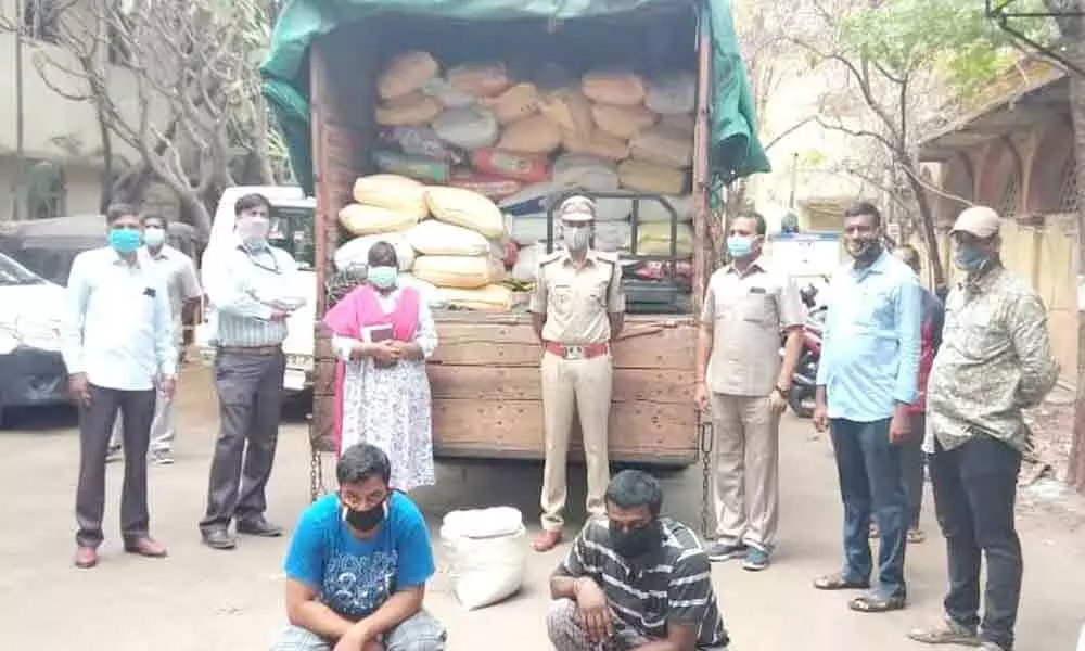 Task force police seize 12 tonnes of PDS rice, arrest two in Hyderabad