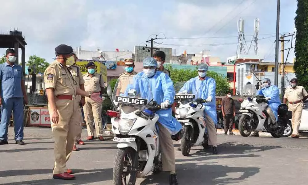 Vijayawada: Special vehicles deployed to keep vigil in red zones