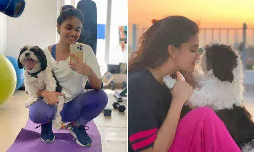 Keerthy Sureshs selfie with pet garners 8 lakh views!