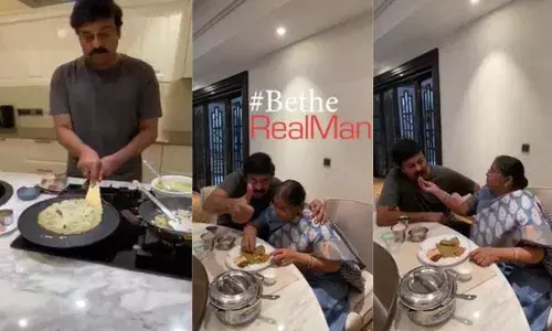 Viral Now: Chiranjeevis Flip-Dosa in BeTheRealMan Challenge