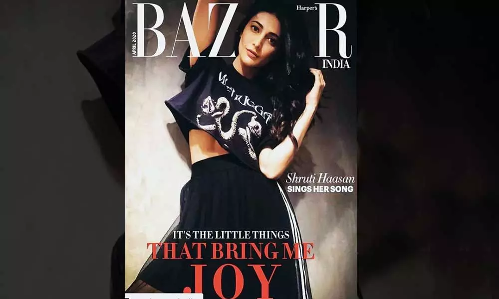 Shruti Hassan Looks Cool On Harpers Bazaar Cover Page